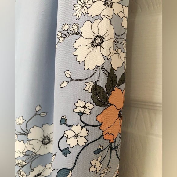 J. Crew Garden Floral Sky Blue Silky High-rise Pocket Pants - Picture 6 of 16